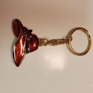 Vintage Red Hat Society Fashion Women Key Ring